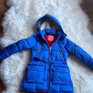 Blue Hooded Puffer Jacket